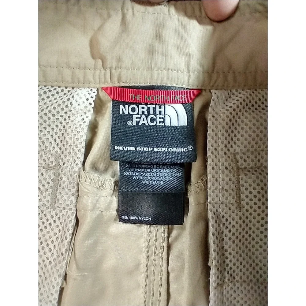 The North Face Mens Horizon Cargo Shorts Tan Khaki Nylon Hiking Outdoor Size 36